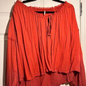 Free People Banda Gold Long Sleeve Top